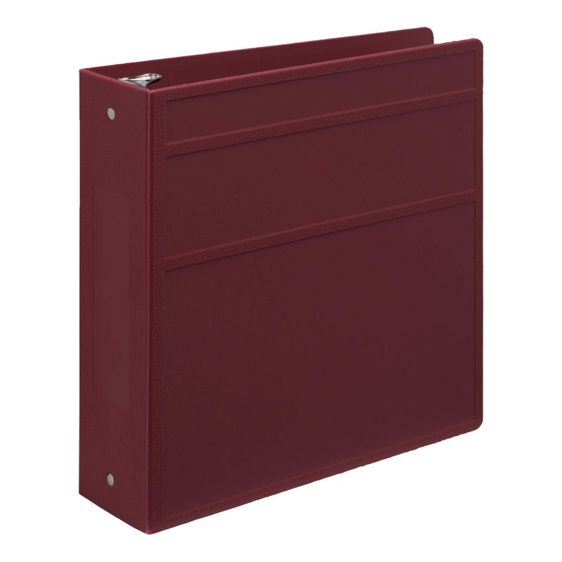 Carstens 3-Inch Heavy Duty 3-Ring Binder - Side Opening, Wine, Durable Plastic, Precision No-Gap Rings, Waterproof Cover, No Pockets, Holds 400 US Letter Sheets, BPA-Free, Made in USA (1743-3R) - Image 1